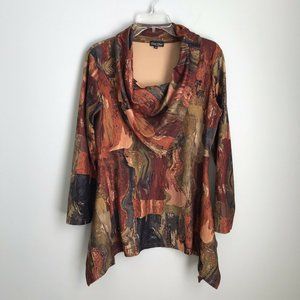 Dor Dor Couture Multicolor Cowl Neck Tunic Artsy
